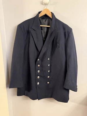 Elbeco Fire Department Dress Uniform Jacket 50S Black Wool Blend Double-Breasted - Image 1 of 4