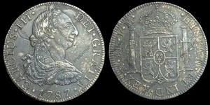 1787-Mo FM MEXICO CARLOS III SILVER 8 REALES KM106.2a Wow Details - Picture 1 of 3