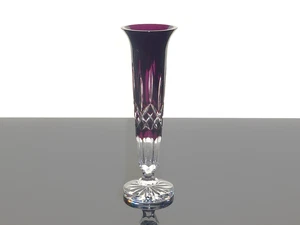 WATERFORD LISMORE 9” DEEP AMETHYST PURPLE CRYSTAL BUD VASE - Picture 1 of 3