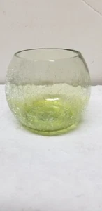 PIER 1 GRÜN CRACKLE GLAS KERZENHALTER 3 1/2" - Bild 1 von 4