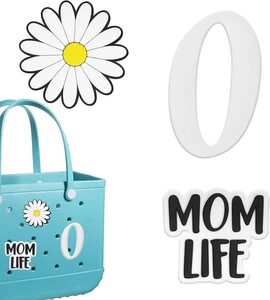 Charms für Bogg Bag Zubehör, Alphabet Buchstabe, Blume, Mom Life Charms, Bog B - Bild 1 von 12