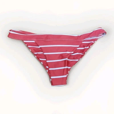 Parte inferior de natación de bikini de cintura baja Salty Honey SH talla XL rojo blanco a rayas acanaladas NUEVO Foto 1 de 4