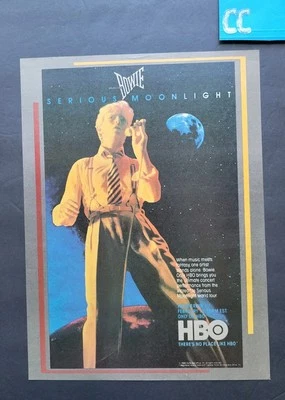 David Bowie Serious Moonlight Tour HBO Special Promo Print Advertisement 1984 - Image 1 of 2