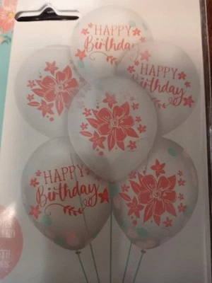 Lote de 2 paquetes de 6 globos de látex Free Spirit cumpleaños de 12 pulgadas 3 sin confeti Foto 1 de 4