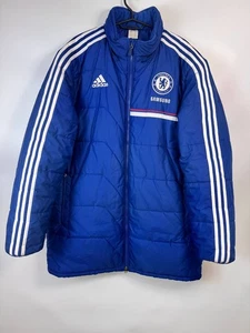 Chelsea FC 2015/2016 Adidas Samsung Mobile Puffer Bench Coat Mens Size 46/48 - Picture 1 of 5