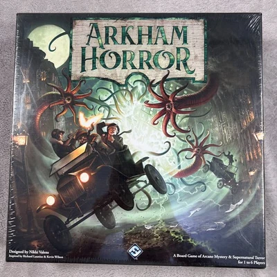 Arkham Horror Board Game Fantasy Flight Games Mystery And Terror 1-6 Players - Image 1 of 4
