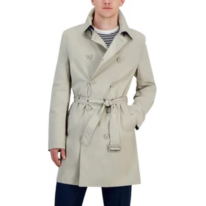 Tommy Hilfiger Men's Silver Gray Casual Modern-Fit Mid Length Raincoat Size 40R - Picture 1 of 4