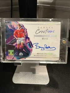 Bryan Robson Impeccable Canvas Creations Manchester United Auto /15 On Card Auto - Picture 1 of 2