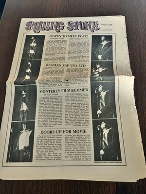 Rolling Stone Magazine Issue #5 February 10, 1968 Beatles Doors VINTAGE RARE - Image 1 of 2