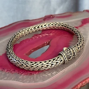 Designer Ryan Christian Sterlingsilber Bali geflochten Weizen Armband 8 mm 8,75" 53 gr - Bild 1 von 14