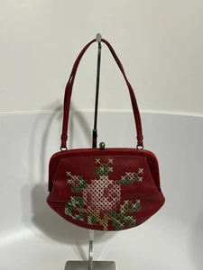 Vintage Moschino Tasche rot Leder Kreuzstich - Bild 1 von 24