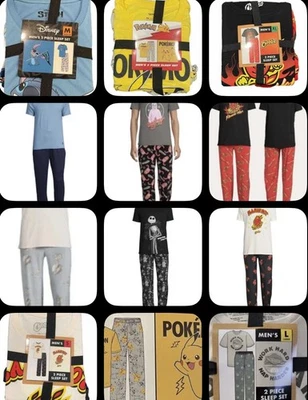 Conjunto de ropa de dormir de 2 piezas de camiseta y terciopelo polar para hombre talla S - 2XL Foto 1 de 4