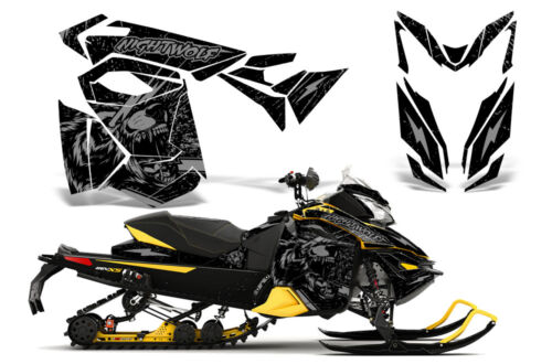 Ski-Doo Rev XS Sled Klistremerker Graphics Kit Snøscooter Wrap 2013-2014 NIGHTWOLF SILVR