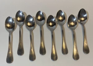 Towle Beaded Antique Stainless Flatware Oval Soup Spoons Germany Lot Of 8 - Picture 1 of 5
