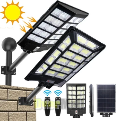 1000000000LM 2000W Solar LED Street Light Commercial Outdoor IP67 Road Lamp+Pole - Image 1 of 4