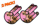 Shocker Decal Jdm Bumper Sticker Drift Window Graphic 4 X 5.5" 2 Pack- Pink Camo