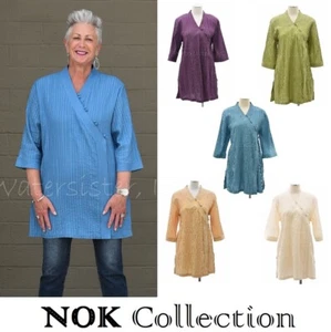 WATERSISTER Biesen Baumwolle NOK asiatisch Winkel Knopfleiste GLAUBE TUNIKA Top S-4XL FARBEN - Bild 1 von 32
