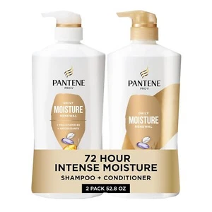 Pantene Daily Moisture Renewal Shampoo & Conditioner Set, 52.8 oz + Shot - Picture 1 of 6