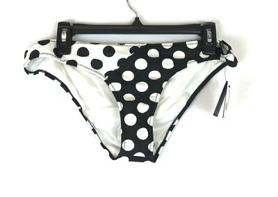 Parte inferior de bikini Volcom para mujer su nueva punto hipster talla XL, negra/blanca Foto 1 de 3