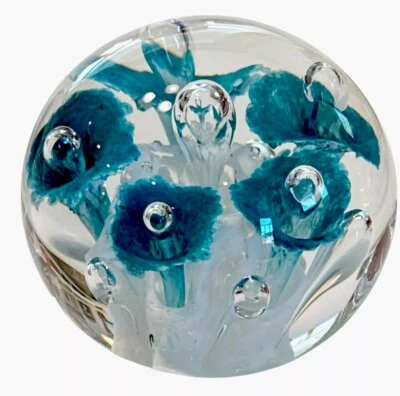 Pisapapeles vintage John Murphy flor floral burbuja controlada firmada Foto 1 de 4