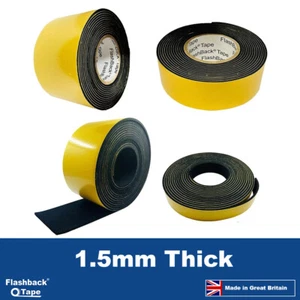 1.5mm Thick - Self-Adhesive Sponge Rubber Tape Foam EPDM Weather Stripping Tape - Picture 1 of 4