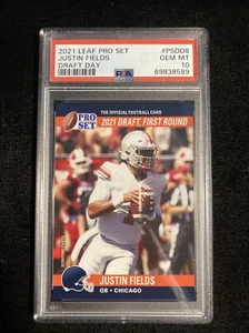 2021 Leaf Pro Set Draft Day Justin Fields RC PSA 10 Gem Mint POP 7 - Picture 1 of 2