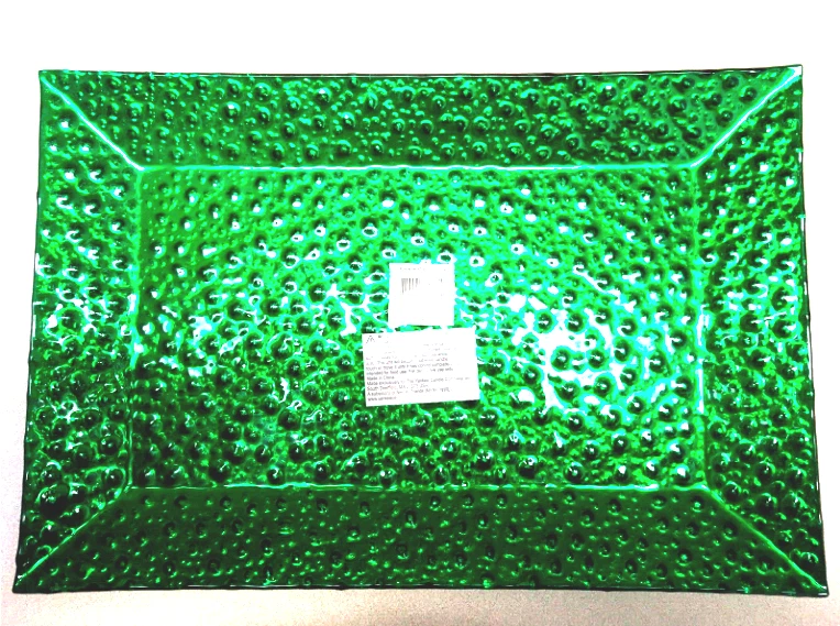 Yankee Candle Green Rectangle Bubble Glass Scaping Tray