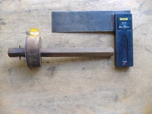 VINTAGE STANLEY 5061 OVAL MARKING GAUGE & STANLEY No.19 6" TRY SQARE - Picture 1 of 11