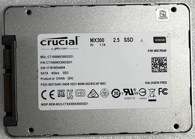 Crucial MX300 1TB SSD Solid State Drive 2.5" CT1050MX300SSD1 1050GB SATA 6.0 - Image 1 of 2