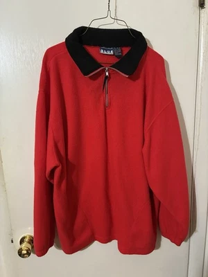 Vintage Santana Blue Adult XL Tall Red Fleece Quarter Zip Long Sleeve Pullover - Imagem 1 de 4