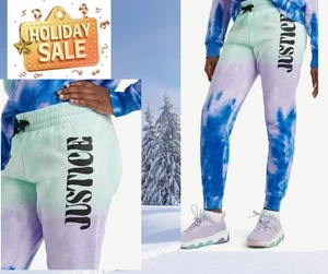 Justice Girls SIZE L 12-14 Fleece Jogger Pant, Tie Dye NWT - Picture 1 of 12
