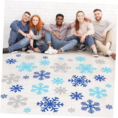  30 Pcs Snowflake Floor Decal Winter Snowflake Floor Sticker Removable Window  - image 1 of 4
