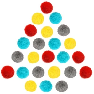 Cat Pom Pom Balls 24 Multi Colored Soft Balls 2” Fuzzy Flash Balls Indoor Kitten - Picture 1 of 7