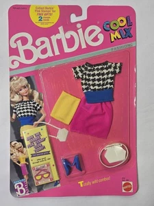 1989 Barbie Cool Mix Pink Skirt and White Crop Top Purse Shoes Mattel #2132 - Picture 1 of 3