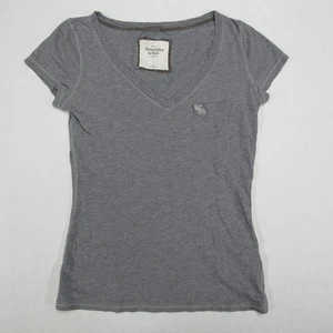 Vintage Abercrombie Fitch Pocket Shirt Womens M Gray Y2K Short Sleeve Embroider - Picture 1 of 8