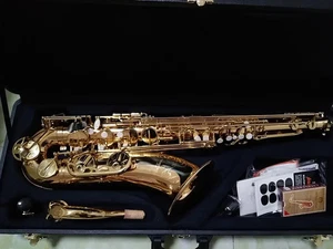 Saxofón tenor marca T-WO37 lacado dorado saxo instrumento musical - Imagen 1 de 5