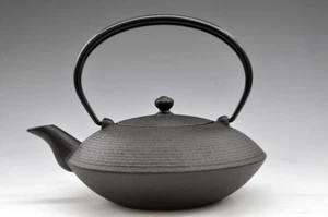 Nanbutekki Iron kettle / Teapot Oigen Hiragata Itome 0.9L / 0.4L Japan - Picture 1 of 28