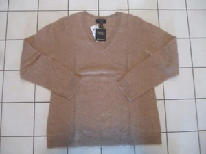 NWT CHARTER CLUB LUXURY Heather Camel 2 PLY CASHMERE V Neck SWEATER XL - Picture 1 of 2