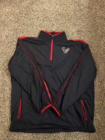 Nike NFL On Field Houston Texans Quarter Zip Pullover Windbreaker Jacket Men's L Cover