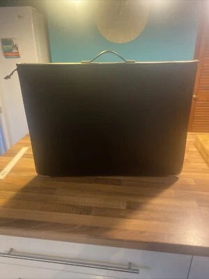 Precioso estuche de transporte con cremallera de cuero portafolio artístico de los años 60 de aproximadamente 62 cm X 50 cm Foto 1 de 4