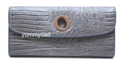 OROTON RAISA SLIM CLUTCH LEATHER WALLET IN GARNET CROC BNIB RRP$215 - Image 1 of 4