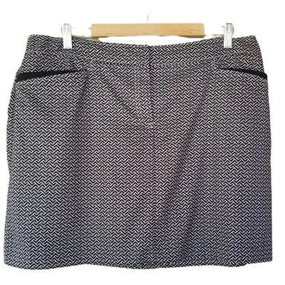 Izod Skort Mujer 16 Negro Blanco Golf Tenis Estampado Geométrico Estilo 8899 Foto 1 de 4