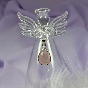 Colgante de cristal morganita facetado plata 925, berilo rosa 3,7 g SN54895 - Imagen 1 de 5