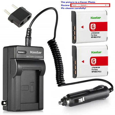 Kastar Battery and Normal Charger Kit for Sony type G NP-BG1 FG1 CyberShot DSC
