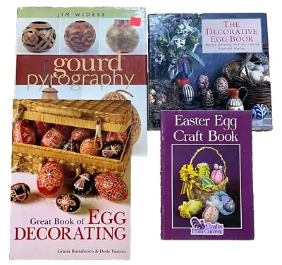 Lote De 4 Libros Artesanales De Colección Hágalo Usted Mismo Pintura Decorativa Huevos Calabaza Decoración • 22.90€