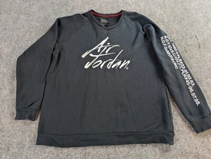 Air Jordan Sweatshirt Mens XL Black Greatest Embroidered Nike AV6002-010 - Picture 1 of 10
