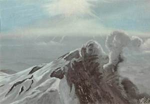 Postal WA: Pintura de la erupción del Monte Santa Helena, Washington, sin publicar, 4x6 - Imagen 1 de 2