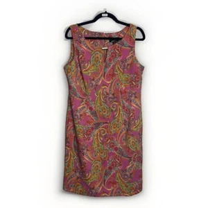 RN Studio Ronni Nicole Size 14 Woman's Pink Orange Paisley Floral Dress - Picture 1 of 9