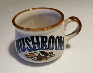 Vintage Retro 1970s Soup Mug with Handle 'MUSHROOM SOUP' - Picture 1 of 6