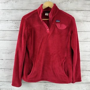Patagonia Snap T Youth girls 2XL Fleece Pullover Pink/Red 1/4 snap - Picture 1 of 8